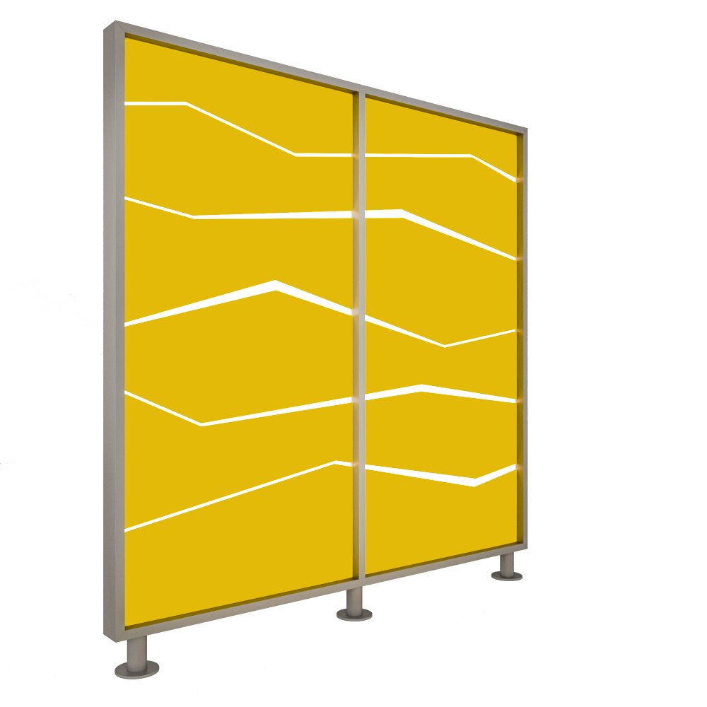 Перегородка 2-х секционная стандарт Zigzag (Зигзаг) с подсветкой 1275х150х1650 мм