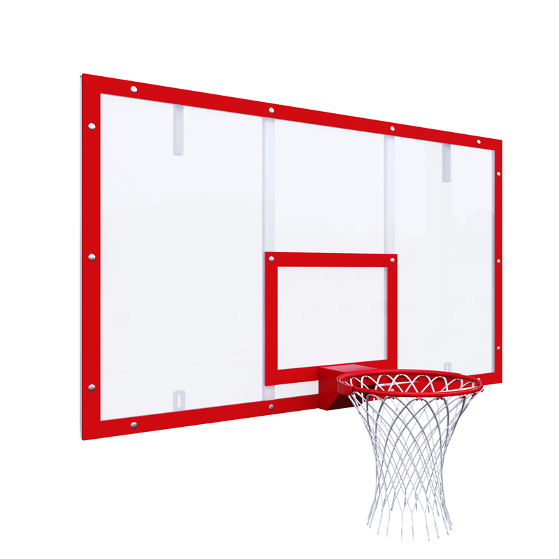 Щит баскетбольный игровой 1800х1050 оргстекло на раме(красная разметка)
