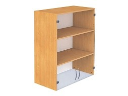 Секция шкафа модульного верхняя 3-ярусная широкая со стеклом