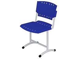 Стул школьный ученический 6 г/р нерегулируемый СТУкп1.6-С.СН (пластик синий, м/к серый, круглая труба)
