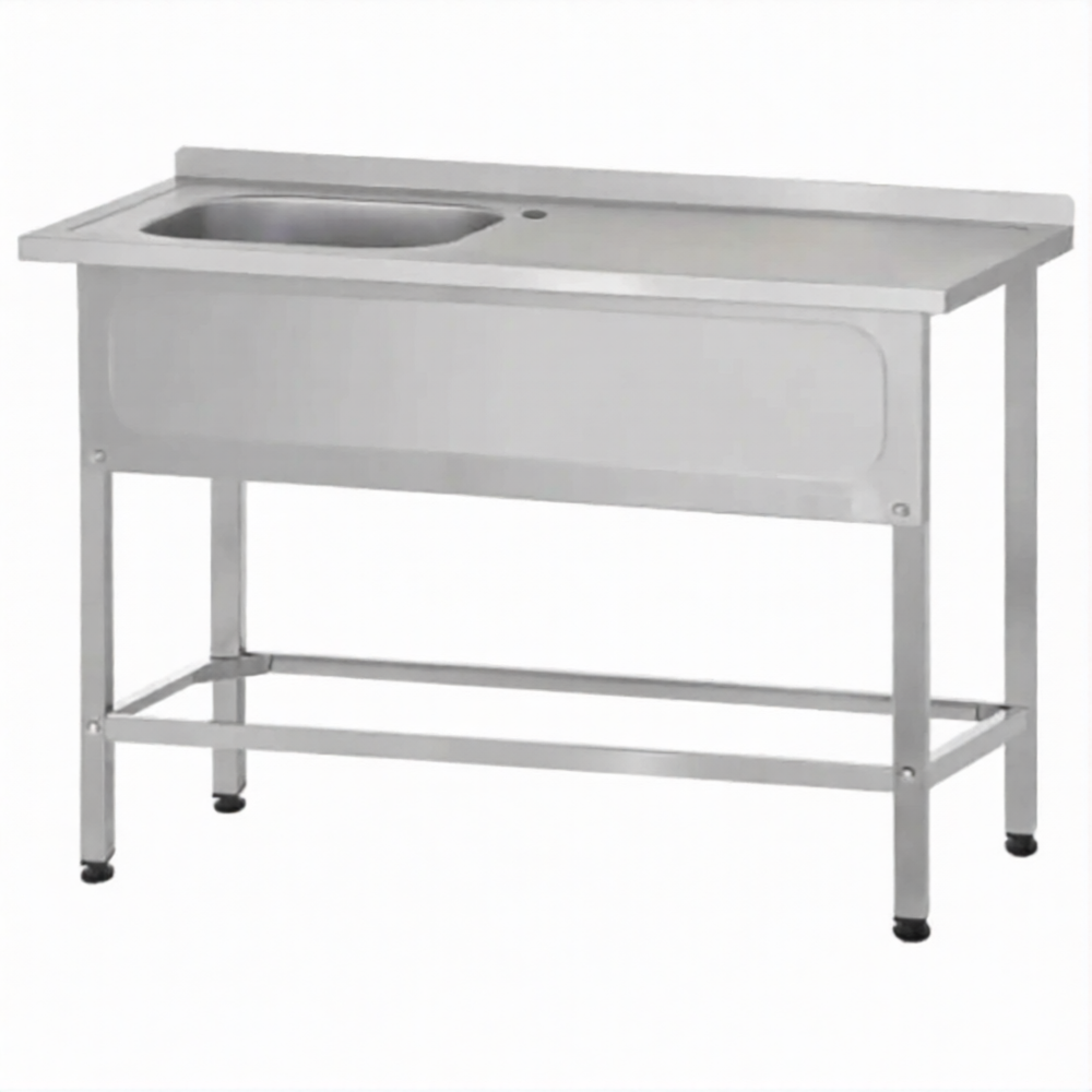 Ванна с рабочей поверхностью РПЦн  860х1000х600 левое м/о, борт, экран (ножка л.)