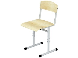 Стул школьный ученический 4-6 г/р регулируемый (фанера, м/к серый, круглая труба)