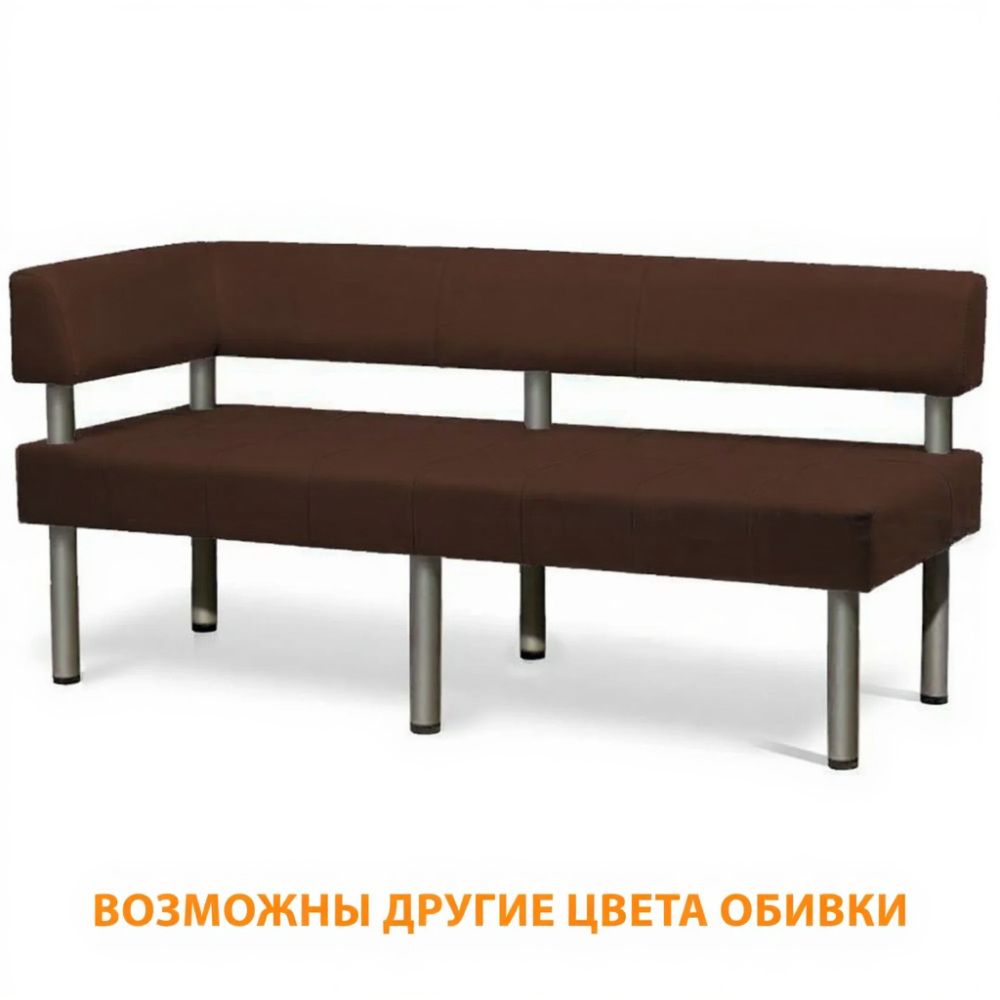 Диван трехместный ДО-8/6 левый угол (кожзам Эконом коричневый)