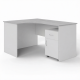 Стол рабочий угловой с тумбой подкатной СУ-1 левый (корпус ЛДСП белый, столеш. ЛДСП дуб канадский)