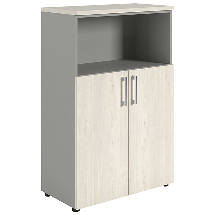 Шкаф NW 1280/2 полузакрытый белое дерево/серый