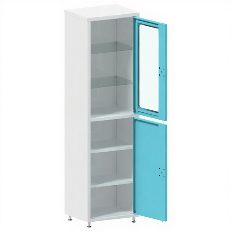 Шкаф медицинский двухсекционный одностворчатый ШМС СКБ-1СМ