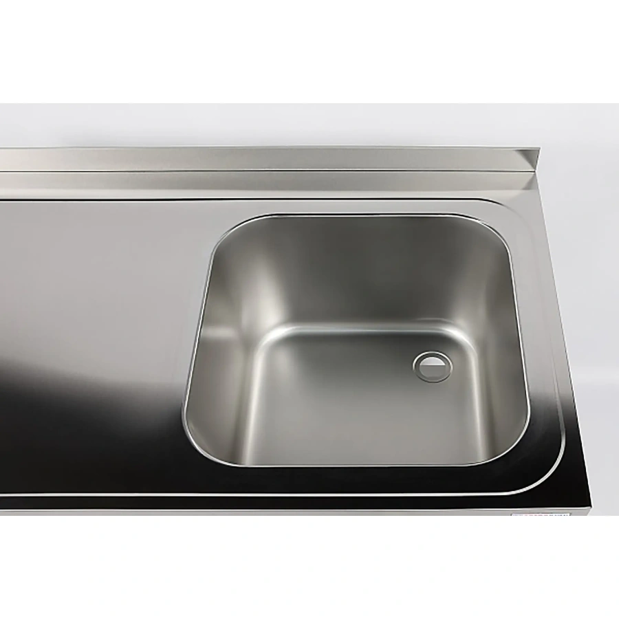 Ванна моечная цельнотянутая с рабочей поверхностью с бортом ВМЦР/1-10/7-БП