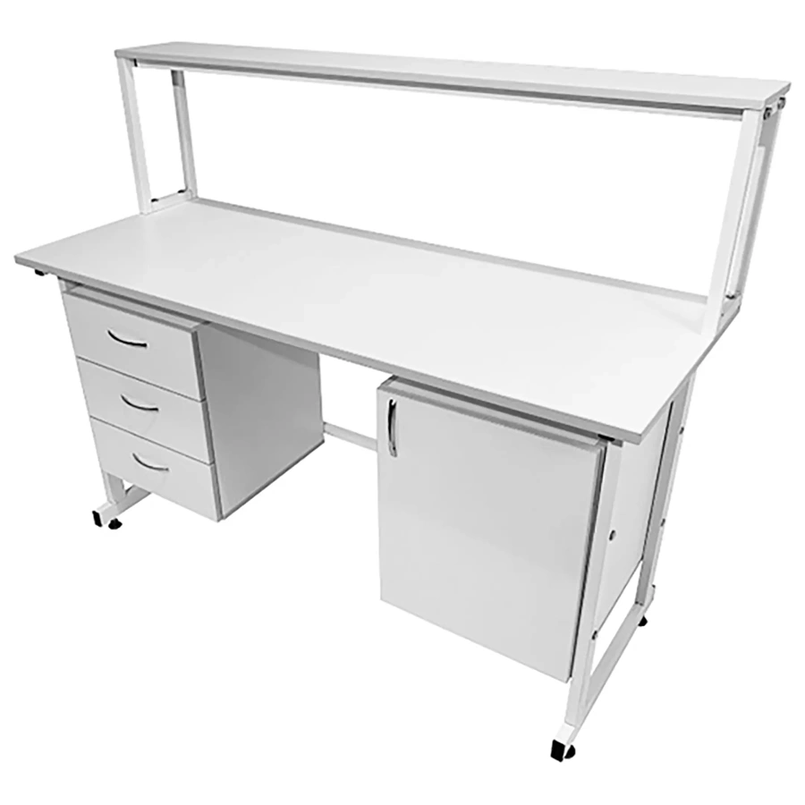 Стол лабораторный с надстройкой СЛн 16.013 (белый)