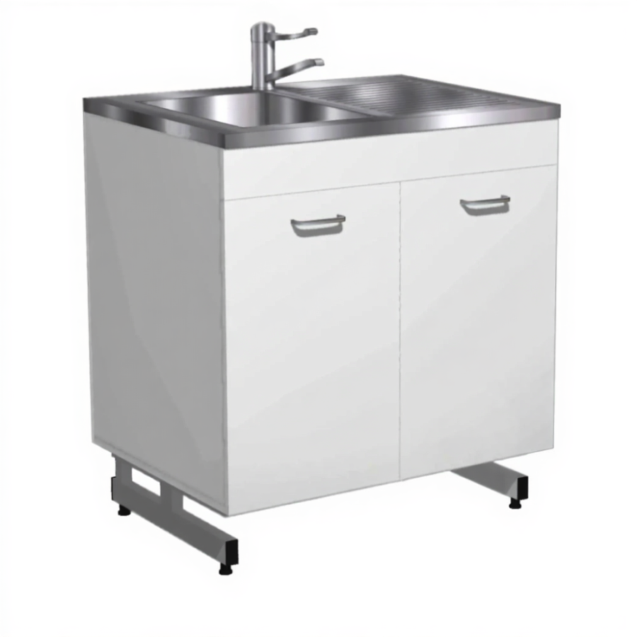 Стол-мойка СТм-203 «Премиум» 800 (корпус ЛДСП серый, каркас серый)