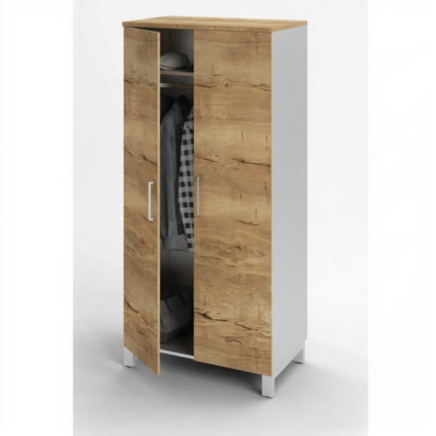 Шкаф для одежды ШГ-26 без замка (ЛДСП дуб вотан, каркас серый)