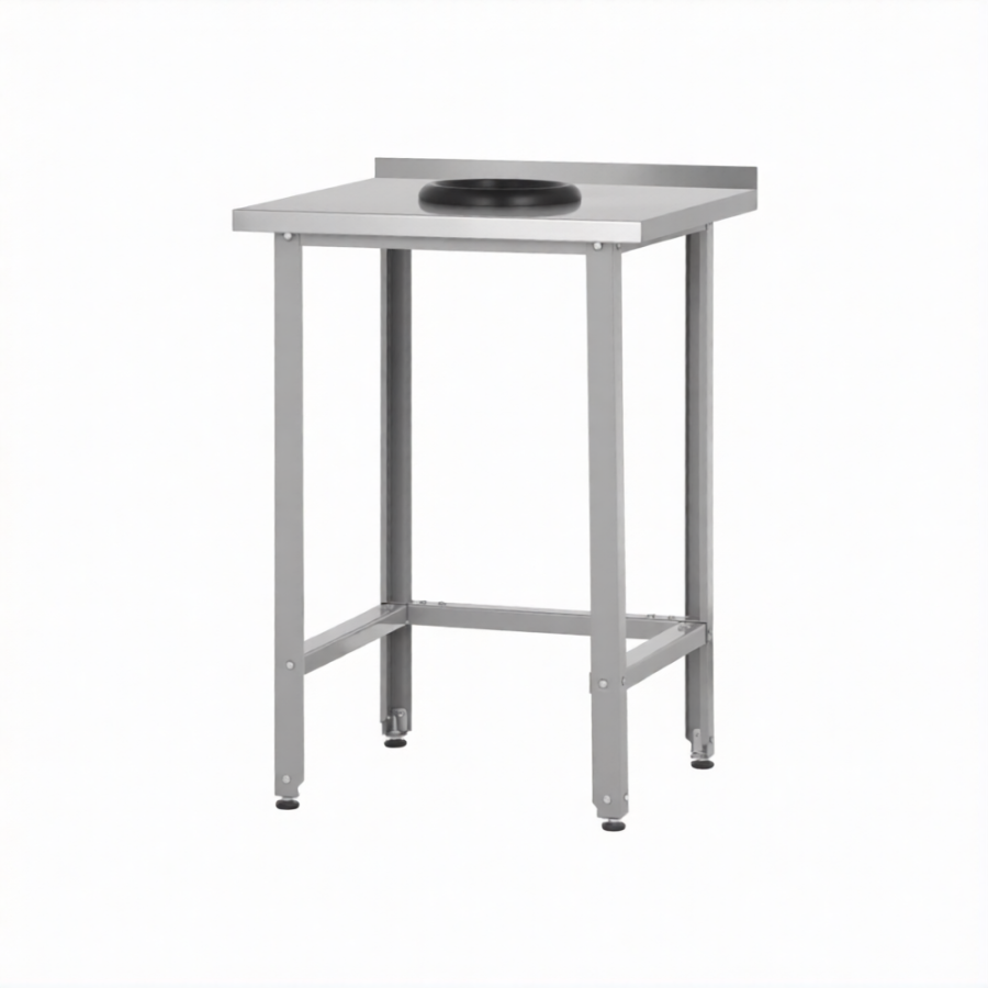 Стол СПРн 860х800х700 «Norma Inox» сбор отходов, борт (полка-обвязка разб.; ножка проф., тр. 40)