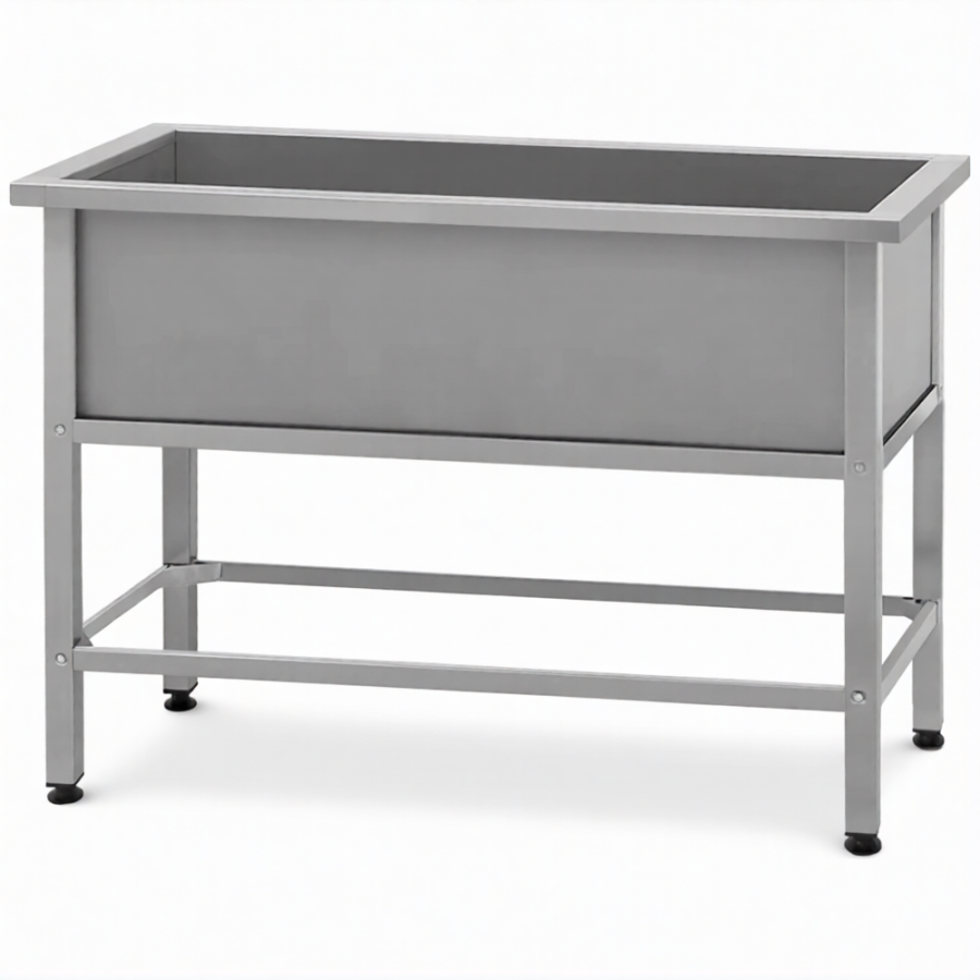 Ванна моечная ВМСн 1350 1 м/о 1250х600х350 (полка с отв. борт; ножка проф. тр. 40х40)